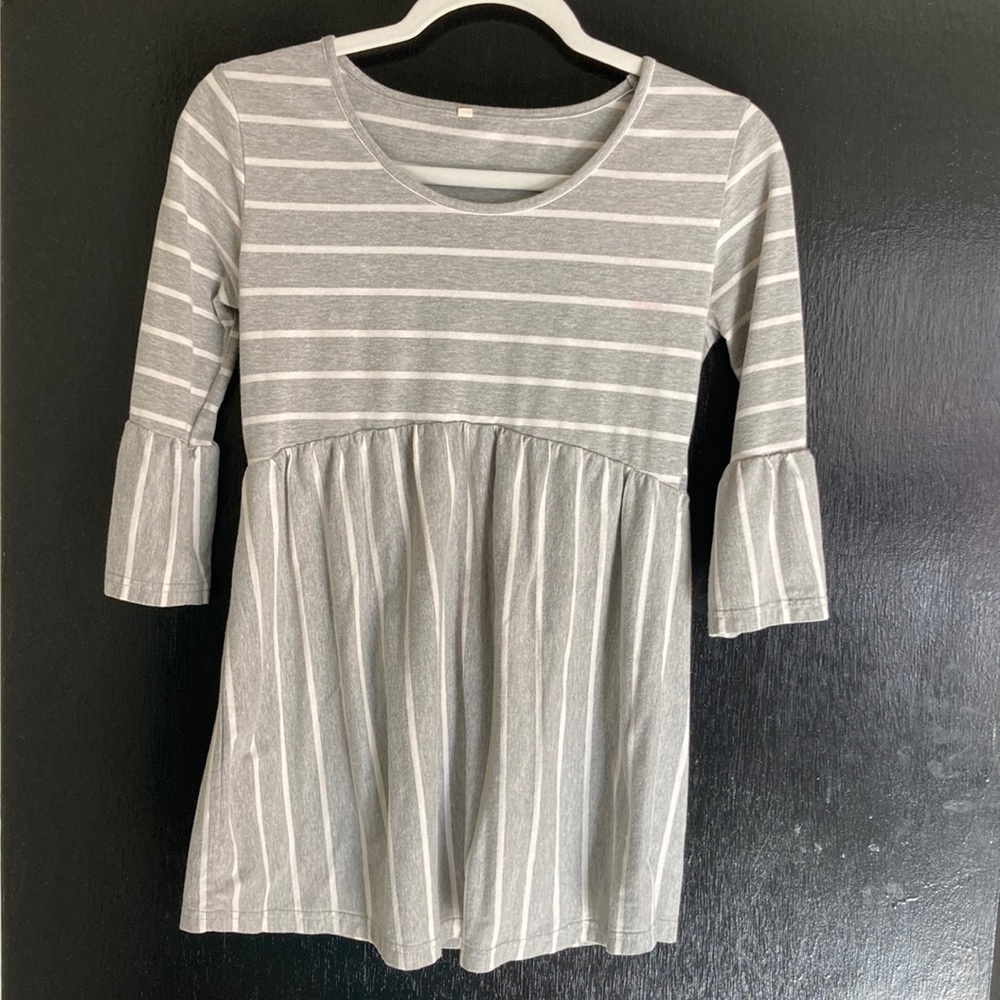 Gray Striped Women's Blouse